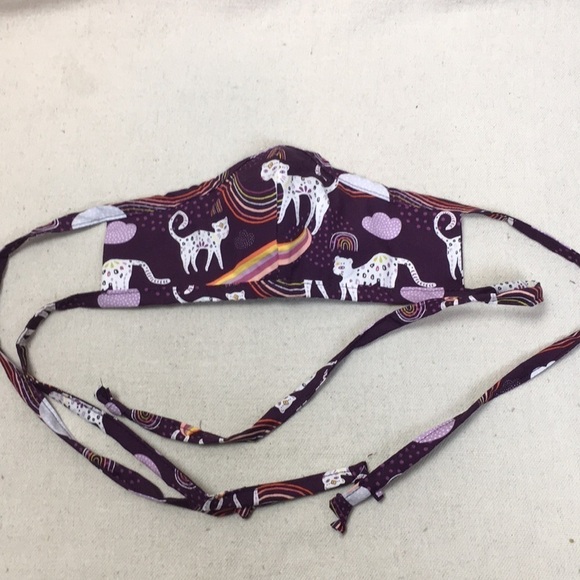 Mystical Cat Print fitted Cotton face mask - Picture 3 of 5